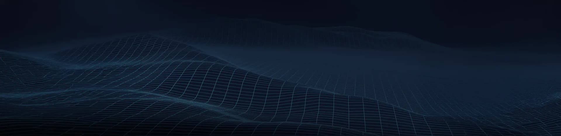 Abstract digital wireframe landscape with flowing topographical lines in dark blue tones, suggesting a parametric or computational design study by Maureen Glynn.