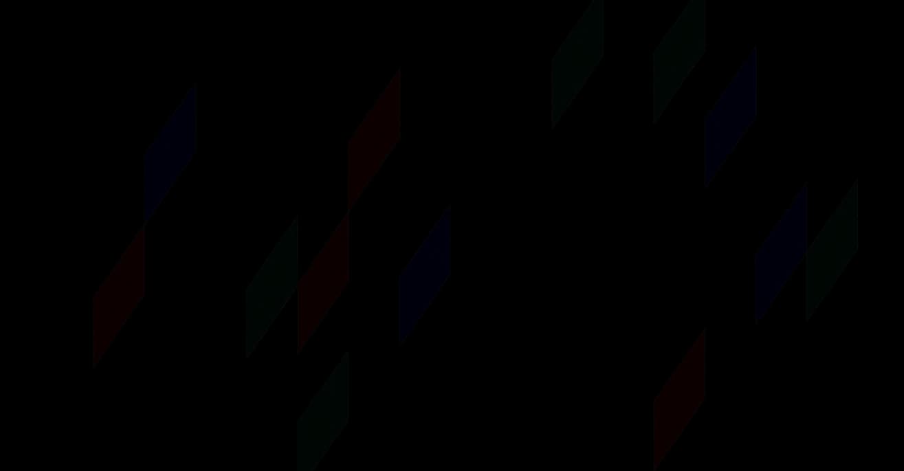 Abstract diagonal geometric shapes in soft pastel colors (blue, pink, gray, green) arranged on a white gridded background by Design One Lighting.