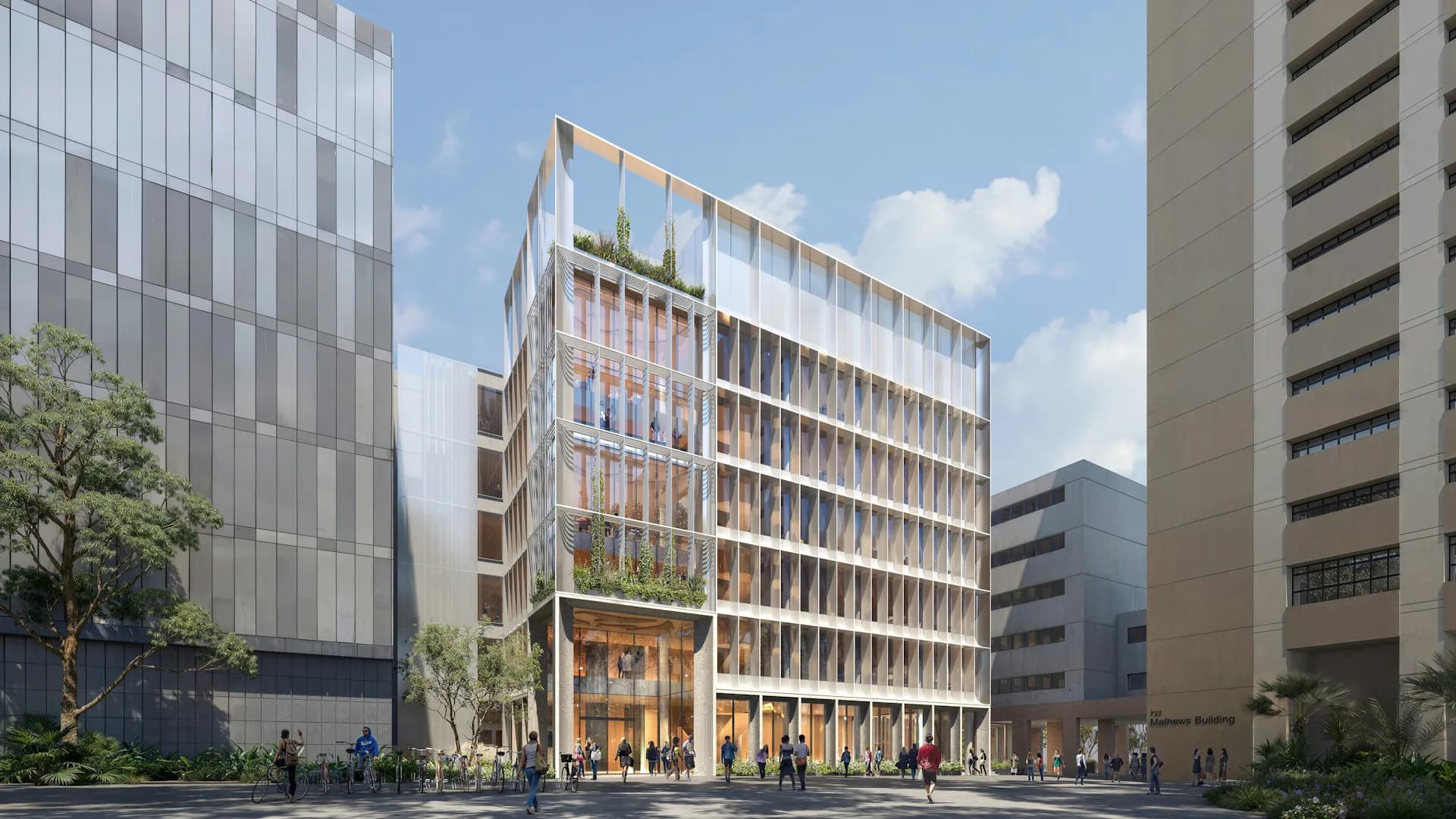 Modern mixed-use building with glass and concrete facade, ground-level retail, and residential upper floors in urban setting by HDR.