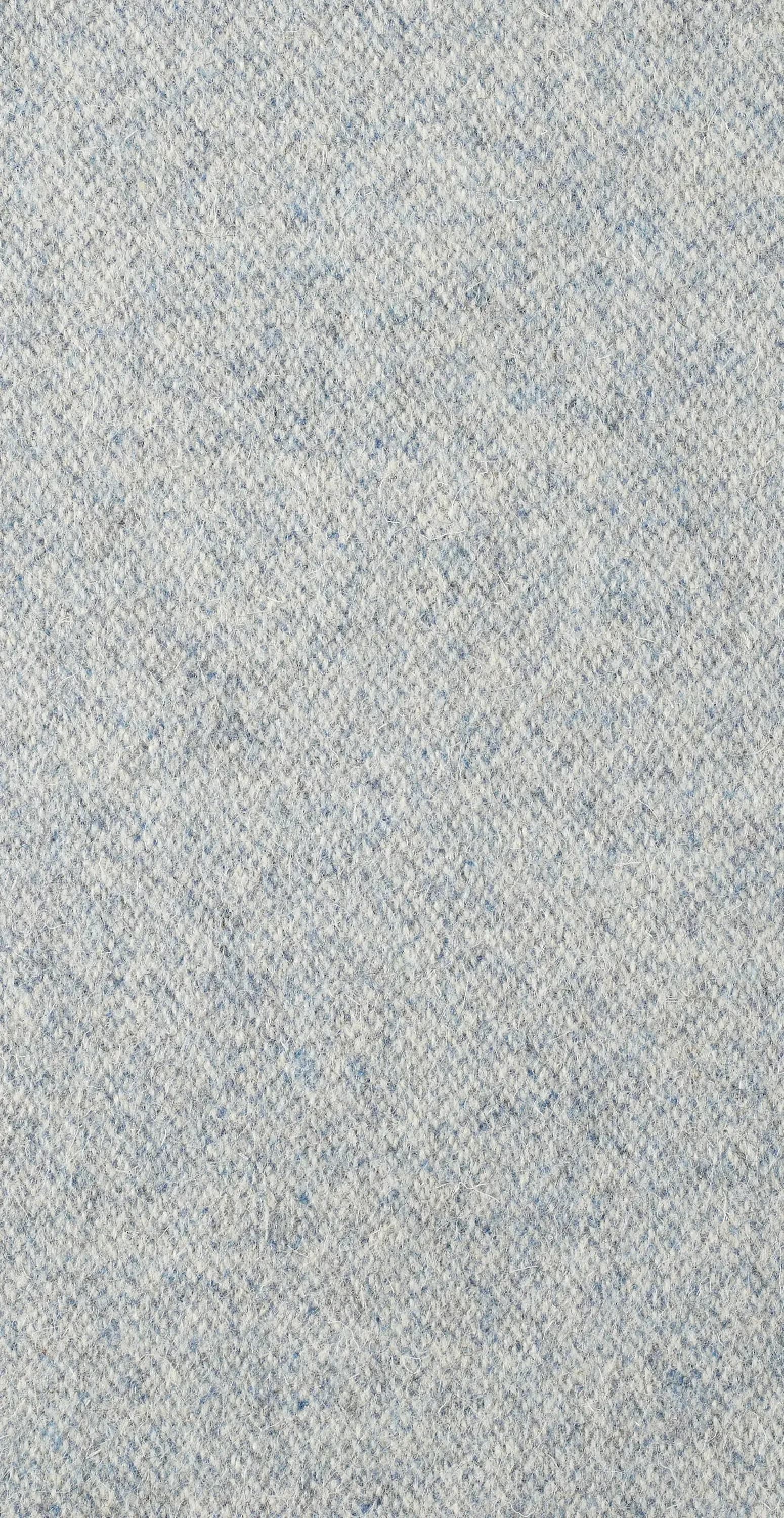 Close-up of a textured woven fabric in soft blue-grey tones showing detailed surface pattern and weave structure by Rogers & Goffigon.